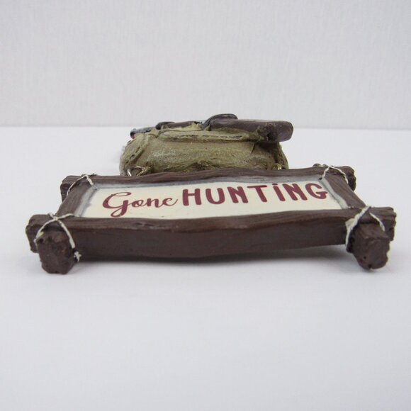 Gone Hunting Backpack Ornament Resin Christmas Red & Black Plaid Blanket - Picture 9 of 12